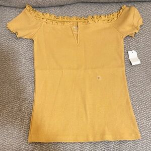 U.S. Polo Assn. Women's Mustard Off-Shoulder Blouse